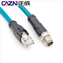 M12 male to RJ45 x code ethernet adapter cable connector 8pin